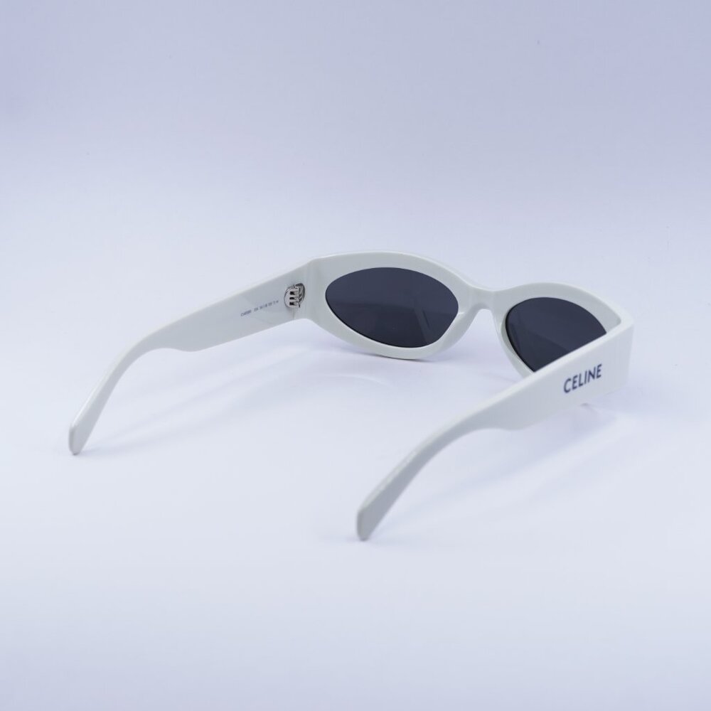 Celine CL40288I 25A MONOCHROMS Sunglasses Ivory Cat Eye Frame, Grey Lenses - Picture 9 of 10